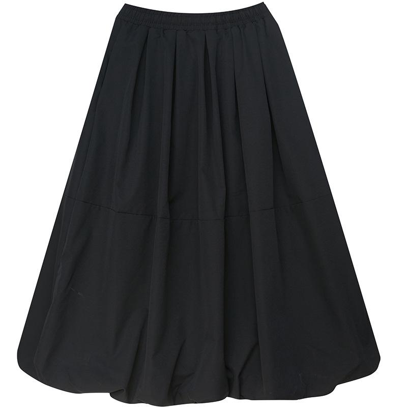 2024 Spring High Waist Slimming Elastic Tie Lantern Midi Skirt