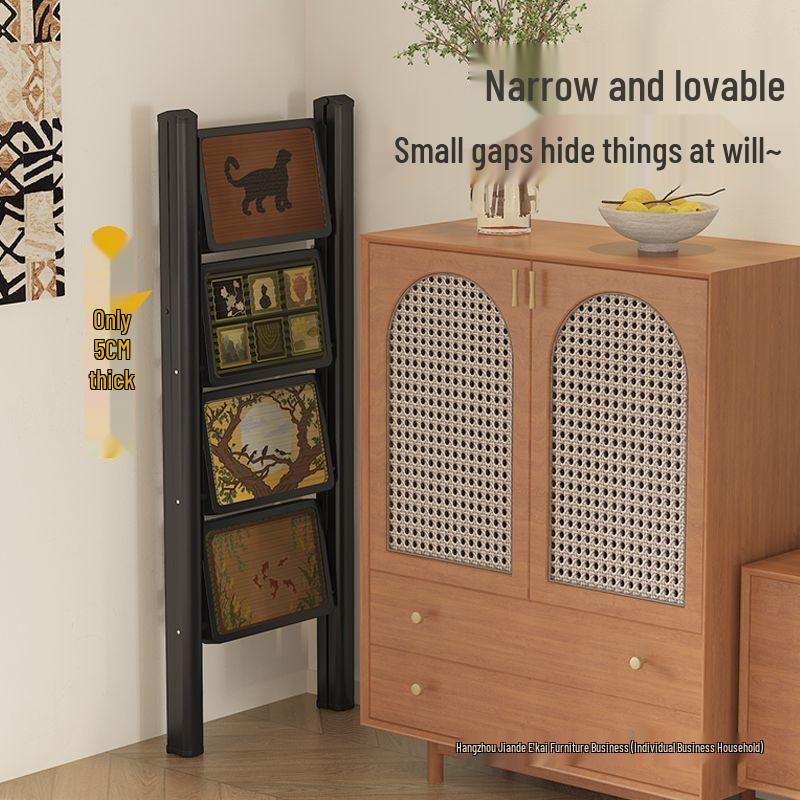 Multi-Functional Chinese-Style Folding A-Frame Ladder with Retro Flower Stand