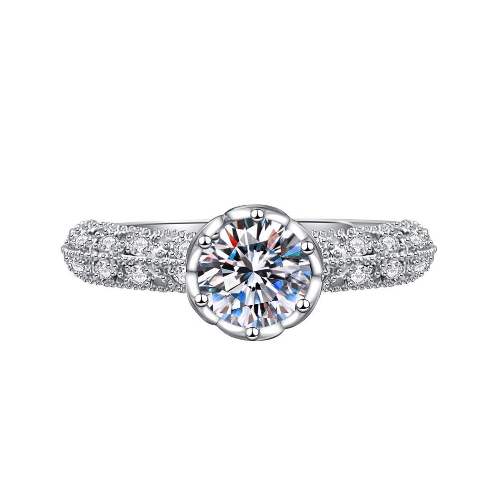 Open Adjustable European and American Style New Imitation Mosane Diamond Adjustable Girls' Ring Fashionable Creative Ring
