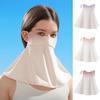 Ice Silk Sunscreen Face Guard, Three-Dimensional Tailoring Face Protector, Gradient Color Neck Clavicle UV Shield with Ear Loop, for Hiking, Fishing