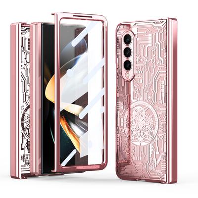 For Samsung Z Fold 4 5g Anti -Knock Plating Fashion Glass Film Case For Samsung Galaxy Z Fold 4 Fold4 Zfold4 Full Body Cases