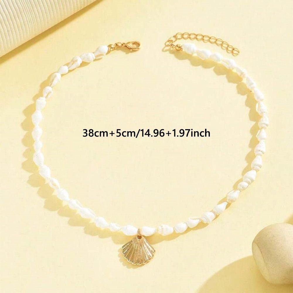 Shell Shell Necklace Elegant Rope Hand Woven Pink Starfish Necklaces Seashell Choker