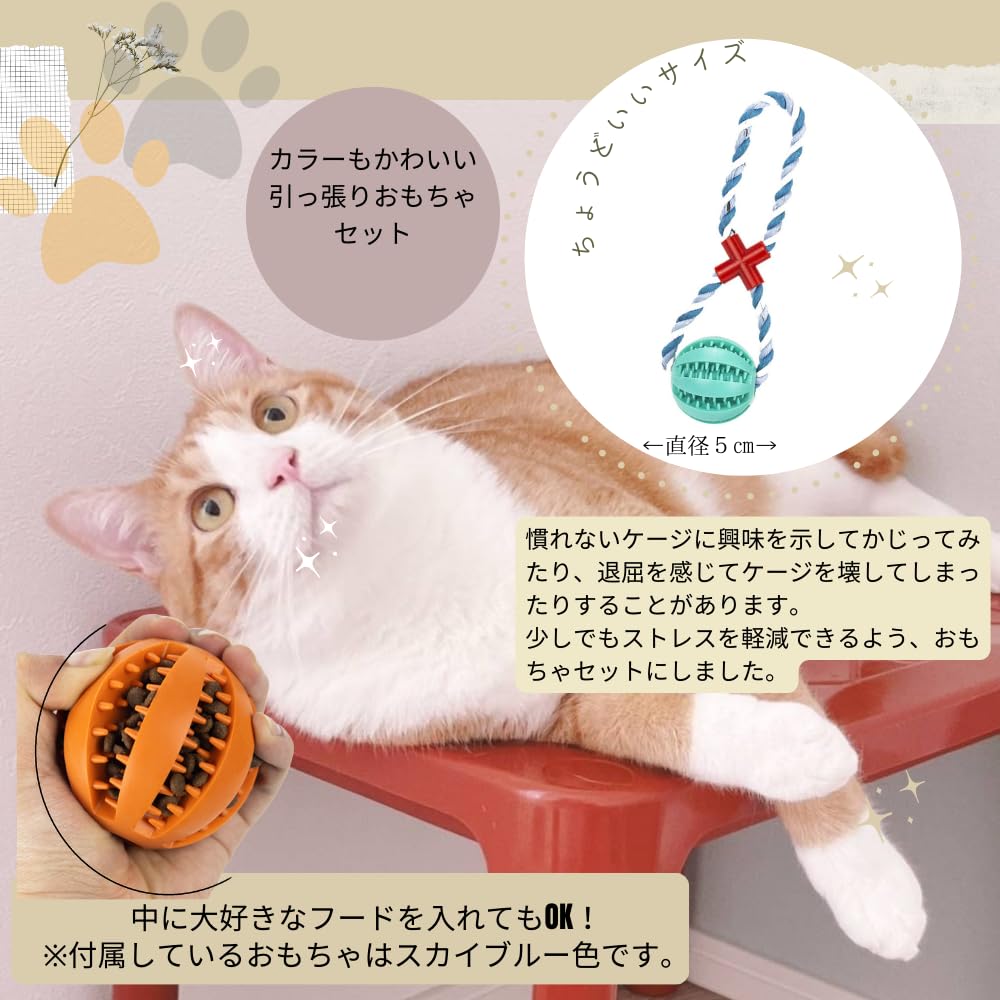 Fortune Smile Folding Pet Cage and Carry Bag with Anti-Tamper Toy (XL)