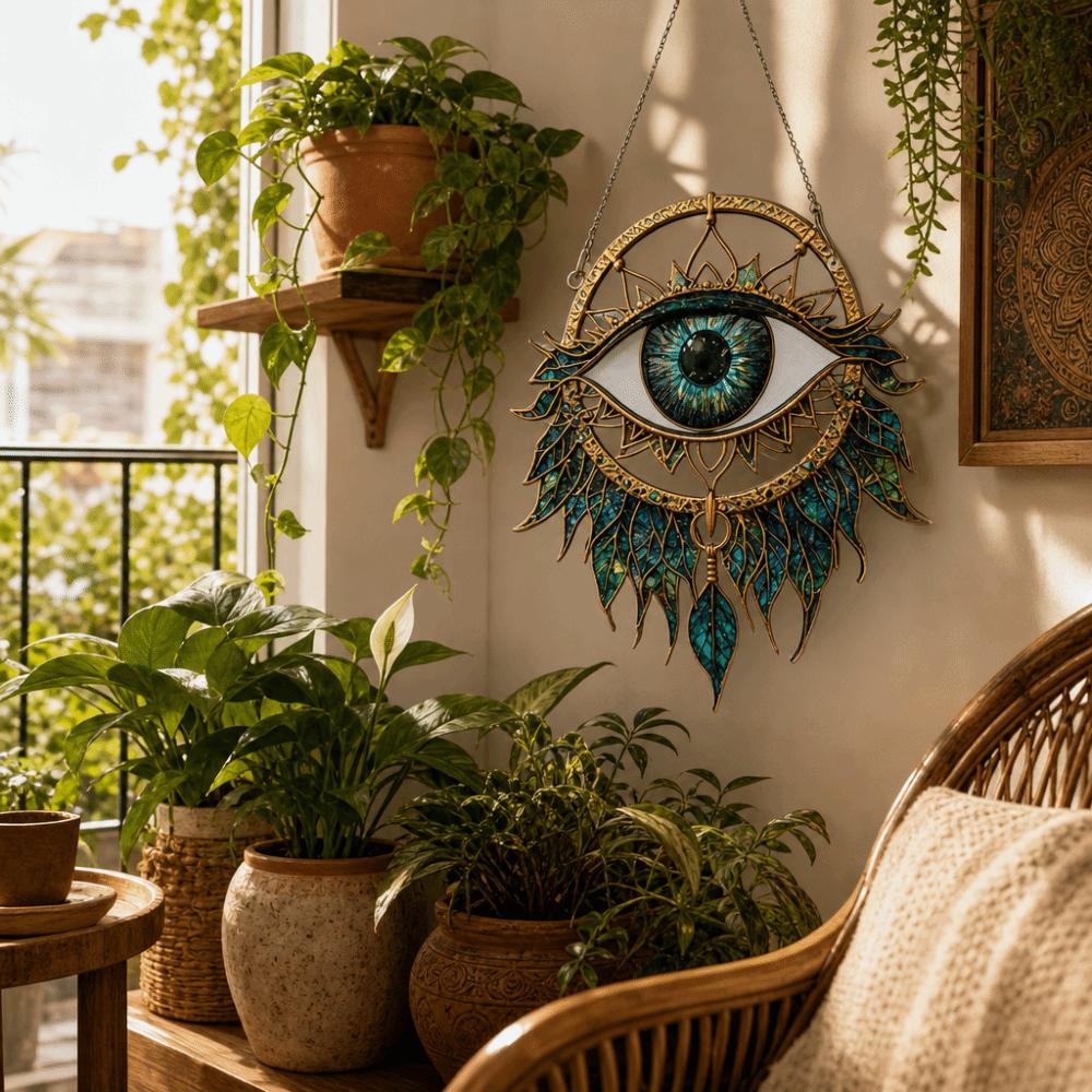 Eye Shape Evil Eye Decoration 2D Flat Hanging Pendant Wall Decoration Sun Catcher  Garden Decor