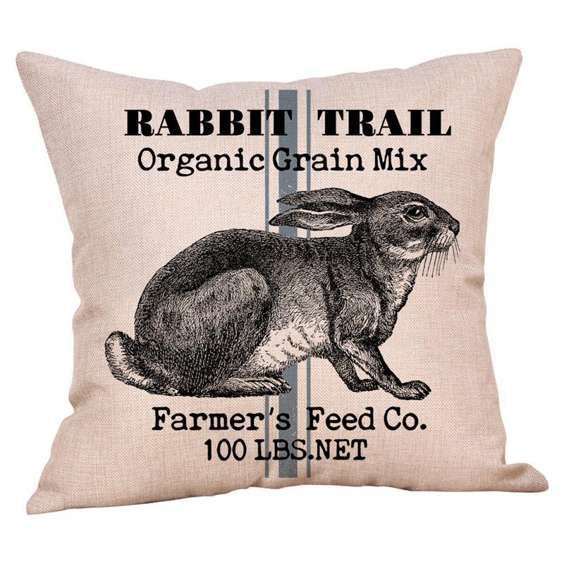 Easter Bunny Pattern Cushion Cover - Pastoral Party Style 45x45 cm