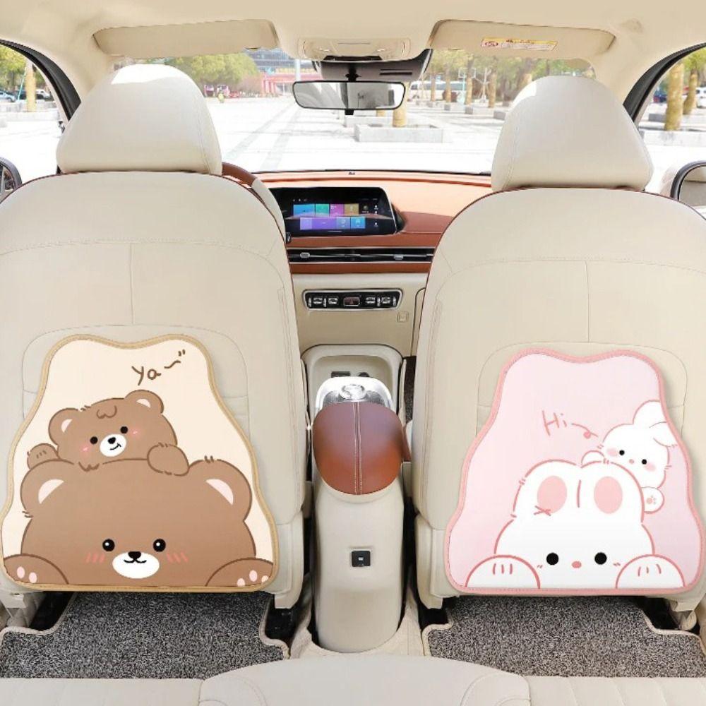 

Cute Storage Bag Car Seat Back Protection Pad Cartoon Car Seat Anti-kick Pad Four Seasons bear