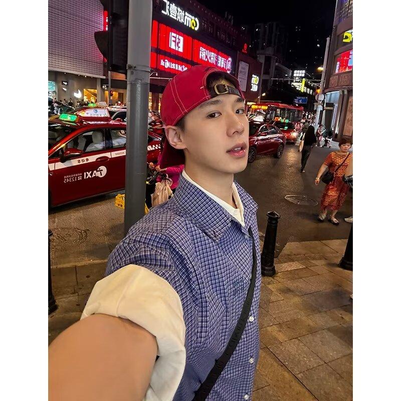 Pánské letní tričko s dlouhým rukávem a logem 2024 v japonském hongkongském stylu, volné, s potiskem, trendy, všestranná ležérní bunda