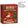 Bird Advent Calendar 2025 24 Days Christmas Countdown with Acrylic 2D Bird Hanging Decorations Holiday Gift for Bird Lovers