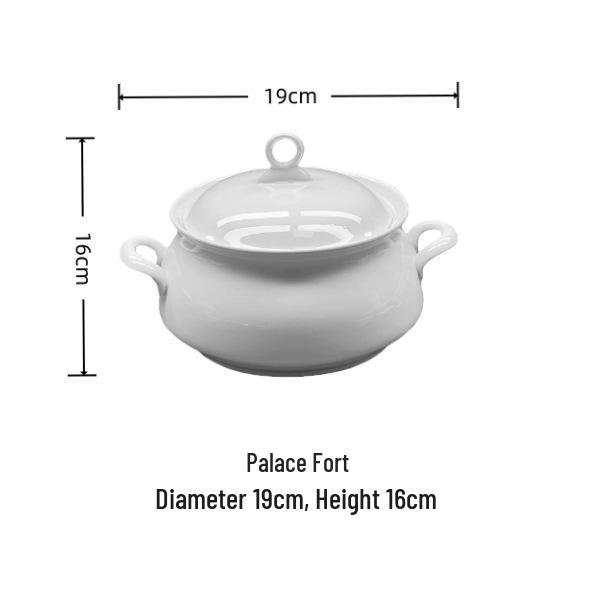 Pure White Ceramic Tableware Set - Plates & Bowls for Home or Hotel