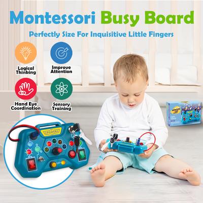 Montessori-Beschäftigungsbrett, Spielzeug für Kleinkinder, Geschenke für 3-jährige Babys, Jungen und Mädchen, pädagogisches Lernspielzeug, Reisespielzeug für Kleinkinder