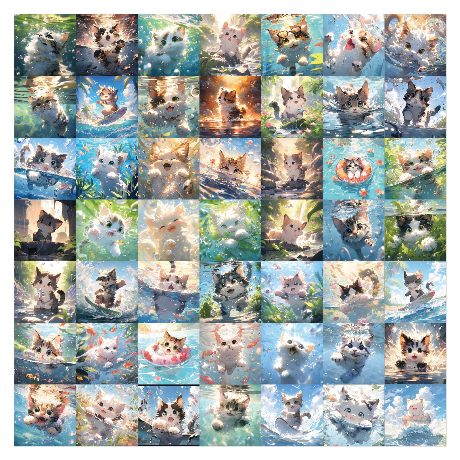 

60 Trendy Graffiti Cat Stickers for Water Bottles, Suitcases, Journals & DIY Projects
