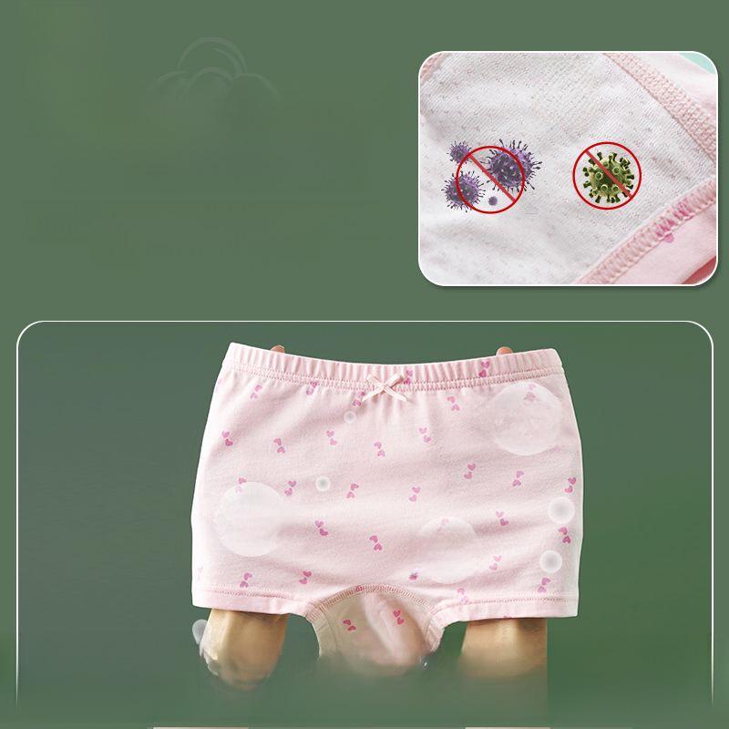 Girls' Cartoon Medium & Large Cotton Antibacterial Boxer Shorts