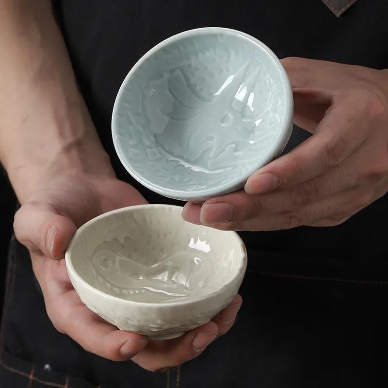 Keramisk tallerken Retro ovnsglasur Dinosaurtallerken Barbecue Mini dippskål Sashimi Sushi Soyasausfat Hjem Skrivebord Snacktallerken