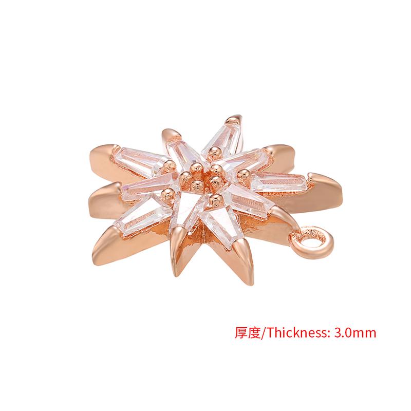 16x17mm Brass Crystal Multi-Angle Star Pendant for Women Handmade DIY Jewelry Accessories Making Findings Model:VD608