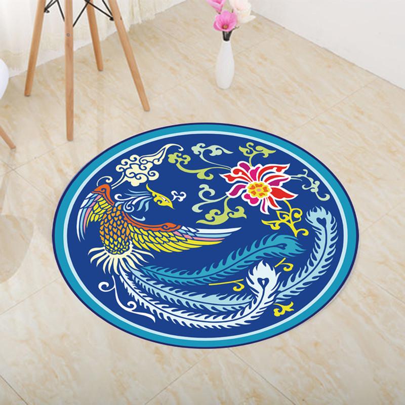 Round Retro Ethnic Style Carpet Living Room Coffee Table Bedroom Computer Chair Hanging Basket Non-slip Floor Mat