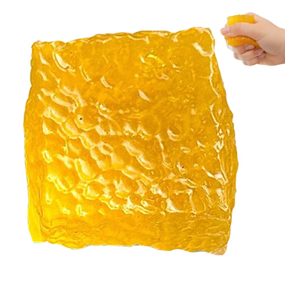 Transparent Jelly Cube Toy Soft Glitter Stress Ball Decompression Squeeze Toy Anti-Stress Sensory Toy Gift