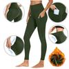 High Waisted Fleece Lined Leggings Women Lightweight Yoga Pants Casual Workout Thermal Warm Tights With Pockets