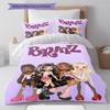 Bratz Doll Pattern Bedding Quilt Set Quilt Cover Pillowcase Home Decoration Gift (1 * duvet cover + 2 * pillowcase, without core)