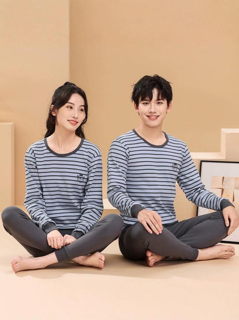 Children's Pure Cotton Thermal Underwear Set - Boys and Girls Pajamas for Autumn