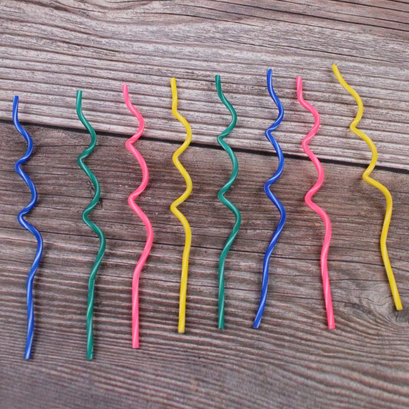 Korean INS Style Birthday Cake Candles Curved Rotating Colorful Twisted Candles Birthday Party Cake Decoration