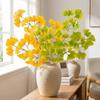 Plastic Artificial Ginkgo Leaves Branches Elegant Ginkgo Leaf Plant Fake Ginkgo Stems  Coffee Shop