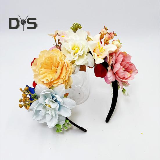 Imitation Flower Decor Hair Hoop Elastic Design Travel Party Headband Various Styles Floral Hair Hoop Headgear Charming Accessory