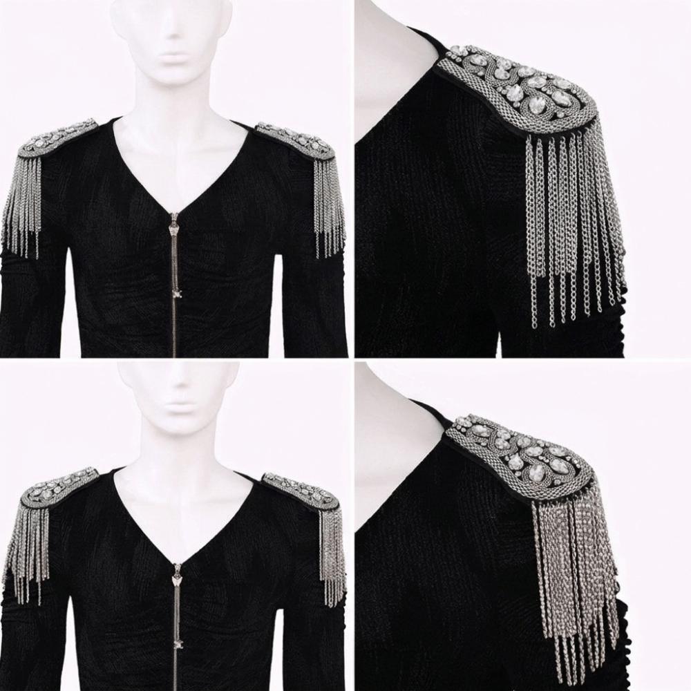 Epaulet Tassel Chain Shoulder Board Punk Epaulette Exquisite Star Shoulder Flash Girl