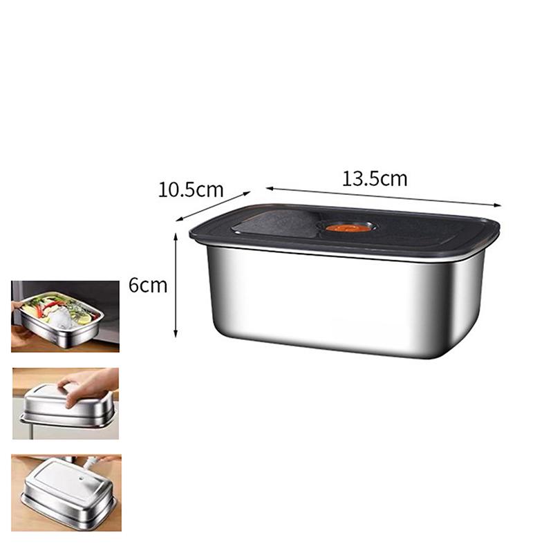 304 Stainless Steel Lunch Box With Lid Sealed Leak-Proof Bento Box Refrigerator Freezer Storage Box Outdoor Camping Lunch Box