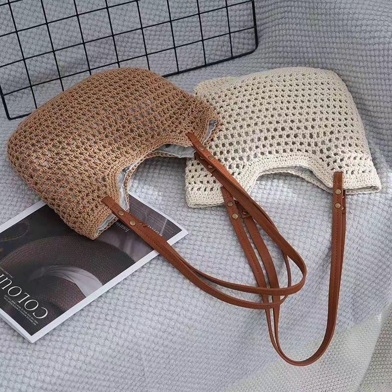 Summer Versatile Single Shoulder Bag, Internet Famous Small Fresh Woven Bag, Beach Vacation Bag, Large Capacity Travel Bag