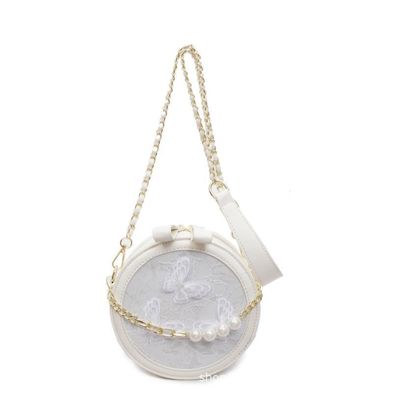 Fashion Light Luxury Niche Versatile Women's Messenger Bag Spring and Summer New Product 2025 Embroidered Three-dimensional Butterfly Portable Small