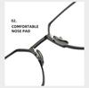 Titanium Anti-Blue Light Glasses, Fashionable Academic Style, Metal Frames, Flat Lenses, Myopia Compatible - Model 2402.