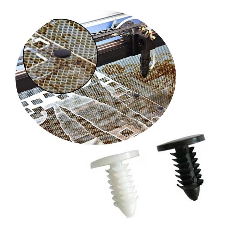 100 Pcs Black White Push Pins Plastic Hole Hood Pressure Pins for Car Roof