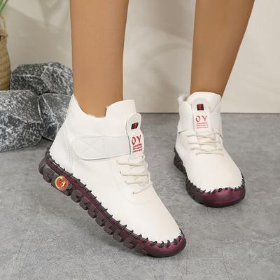 Winter Hand-stitched Women's Shoes High-top Cotton Shoes Women Casual Sneaker Plus Velvet Warm Soft Bottom Non-slip Shoe Botas