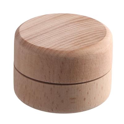 1 Pcs High Quality Circular Sandalwood Wedding Ring Storage Box Retro Portable Wedding Anniversary Gift Box