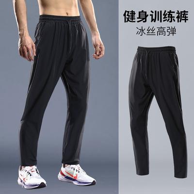 Sweatpants Men's Running Pants Ice Silk Summer Thin Quick-Drying New Pants Men's Pants Straight Casual Training