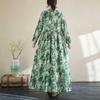 2025 New Floral Vacation Style Travel Round Neck Vintage Dresses