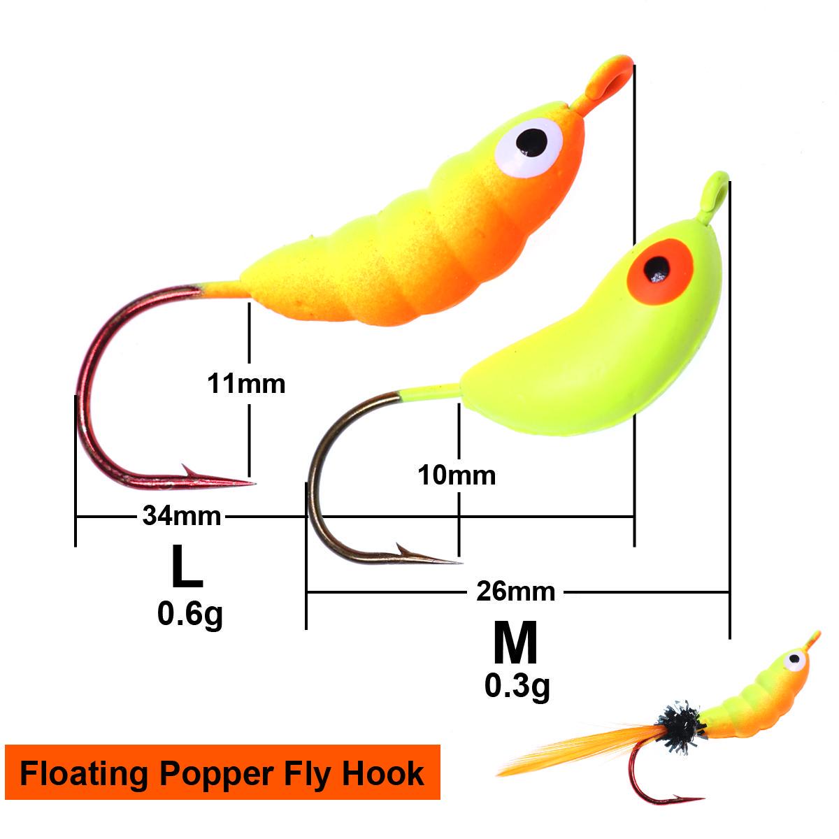 Bimoo 5 шт. плавающий крючок-поппер нахлыстовая приманка для ловли форели и окуня 27mm — фото 7