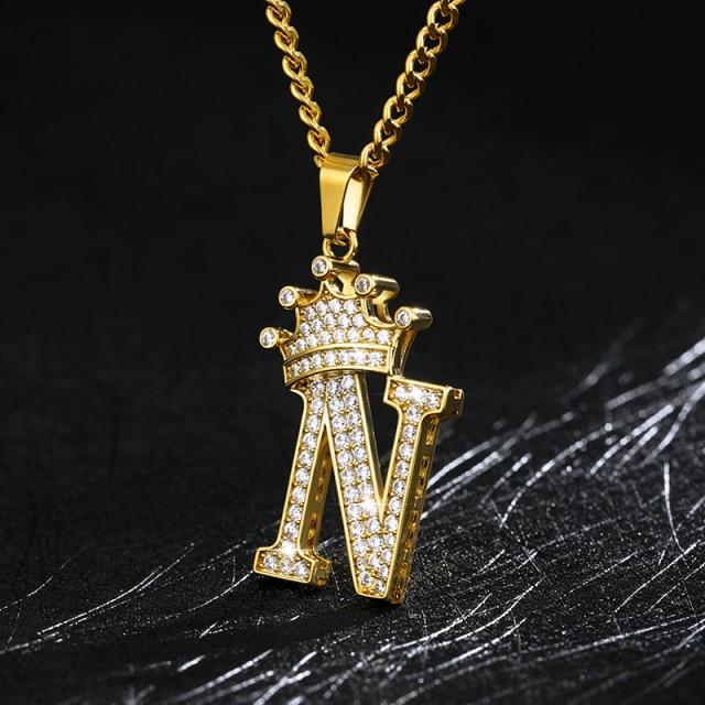 10K Gelbgold Rundschliff CZ Herren 0,90" Royalty Charm Königs