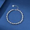 Unisex 925 Sterling Silver Bracelet 3mm + 4mm Bead Classic Style Gold/Silver/Rhodium Plated Fashion Chain & Link Bracelets