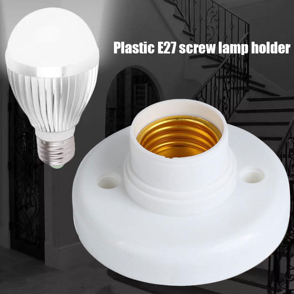 1/4PCS 220V E27 Screw Lamp Stand Light Bulb Socket Holder Adapter Base Cap Socket White Ceiling Light Lamp Bulb Fixing Base