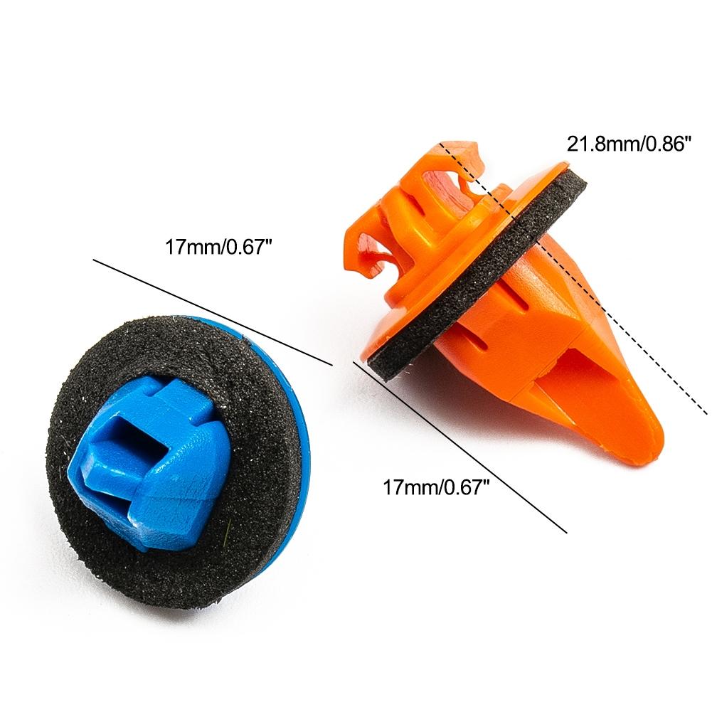 38pcs Retainer Clips Car Fender Flare Blue+Orange 75495-35010 75397-35010