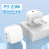 Europäische Version PD-Ladegerät 20 W Schnellladekopf Typ C + USB doppelt für Apple-Füllung nach europäischen UL-Vorschriften