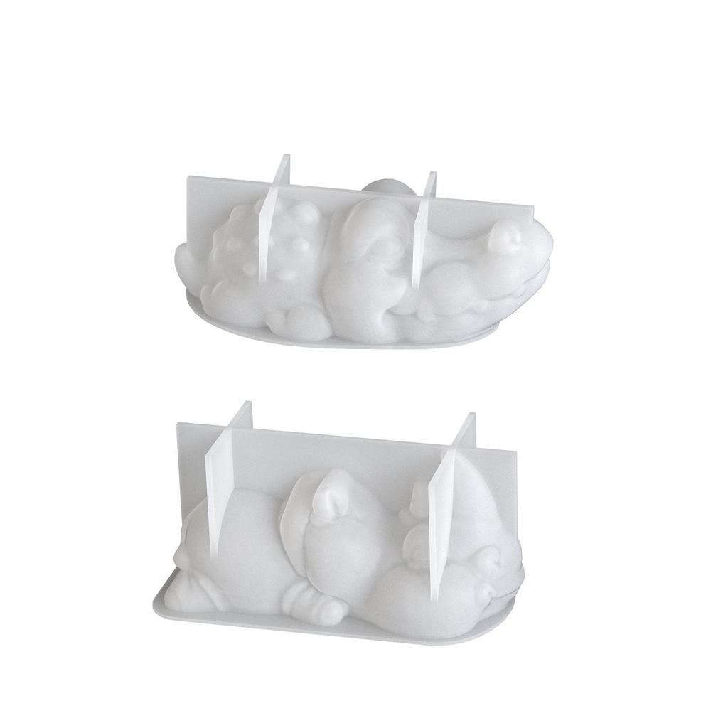 Poppy Crystal Epoxy Mold: Crocodile & Rhinoceros Figurines for DIY Scented Candles
