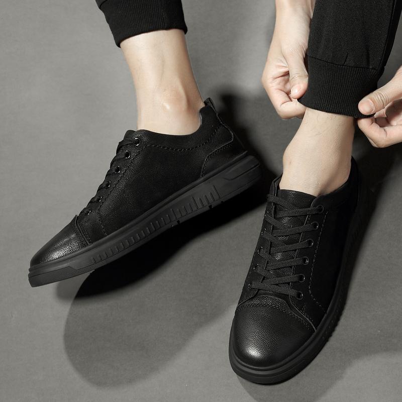 Trendy casual men's shoes Fashion minimalist and design styles Daily office Outdoor street High quality youth shoes Black New