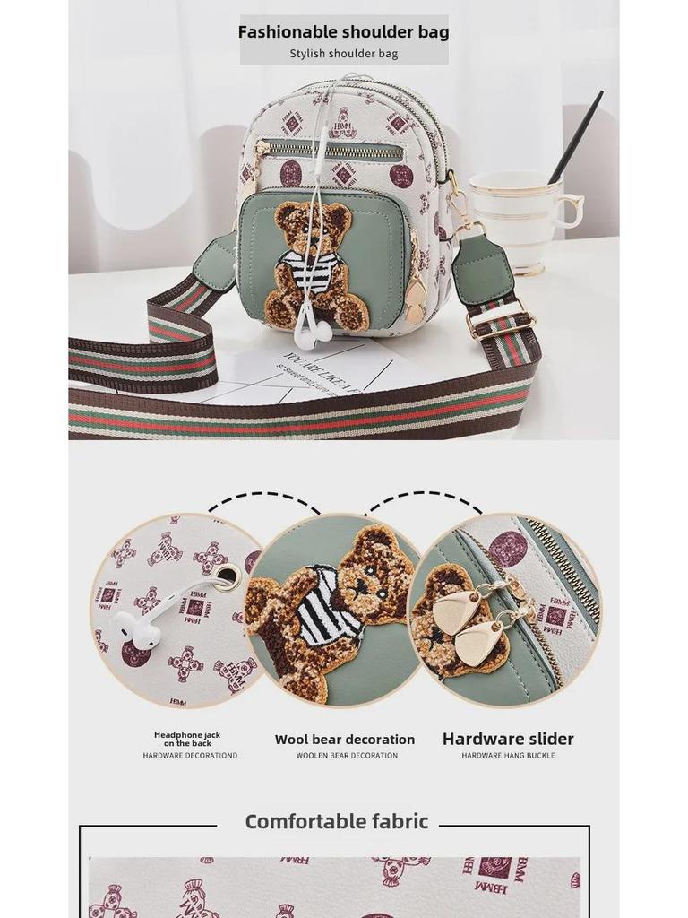 Sac à bandoulière mini mode femme 2022 en cuir souple multicouche - Petit porte-monnaie rond pour téléphone