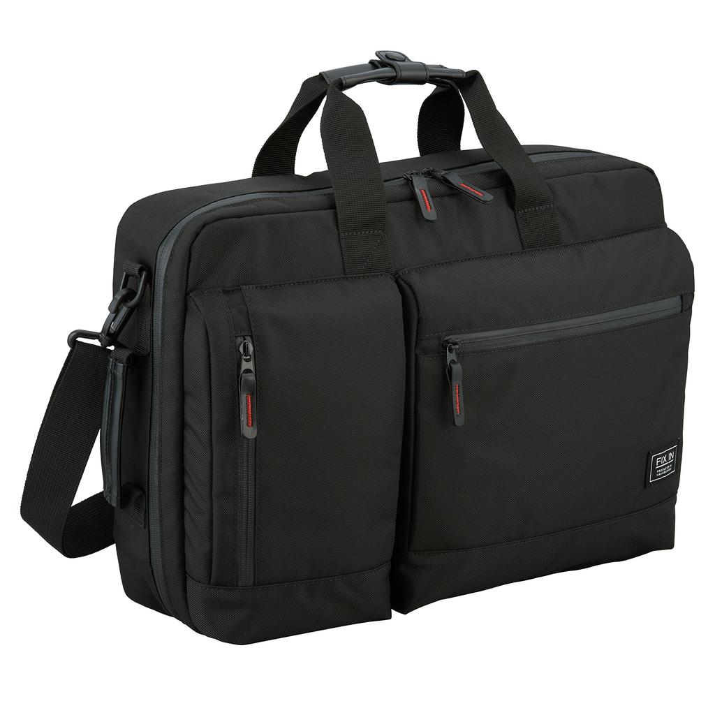 Nakabayashi Business Bag, FIX IN 3-Way Carrying Bag, Water-Repellent, Black