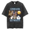 Lesbiche Mangiano Cosa Magliette Lavate Vintage Unisex Casual Cotone Retro Manica Corta Magliette Uomo Donna Carino Divertente Gatto Meme Maglietta