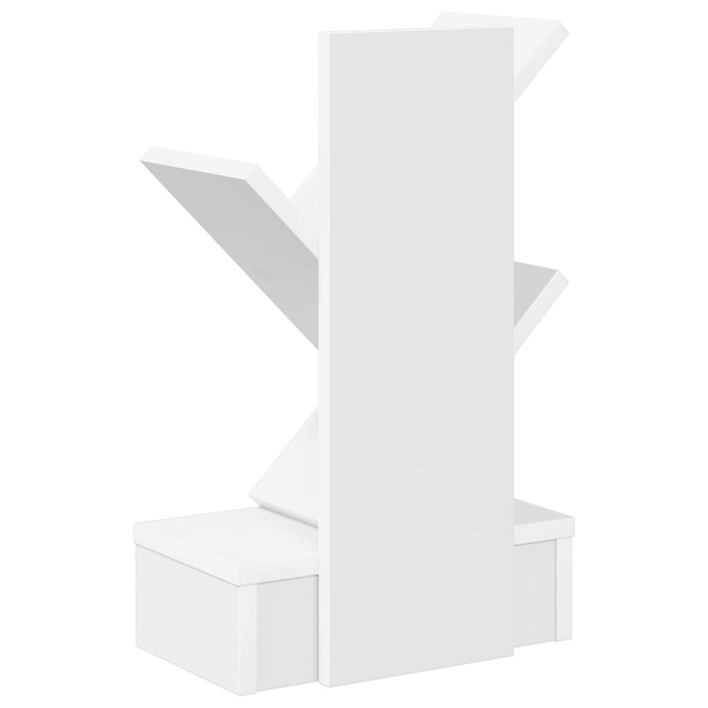 Tree Bookshelf 3 Tier 30 X 18 X 48 Cm Engineered Wood White