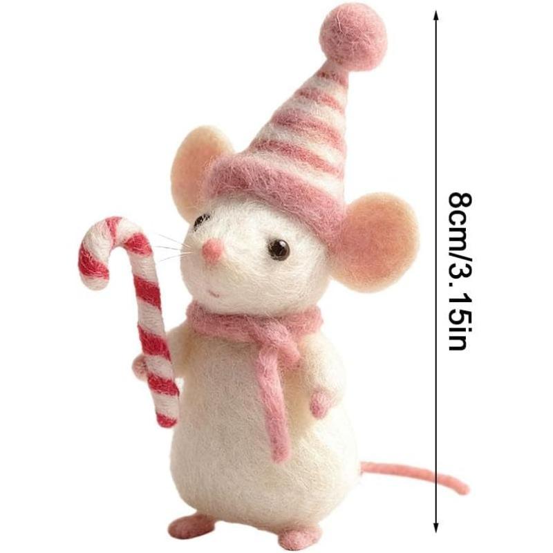 Krücke Maus Mini-Figur Harz Handwerk Ornament Niedliche Tierstatue für Zuhause Schreibtisch Tischplatte Regal Dekoration Feengarten Mikro