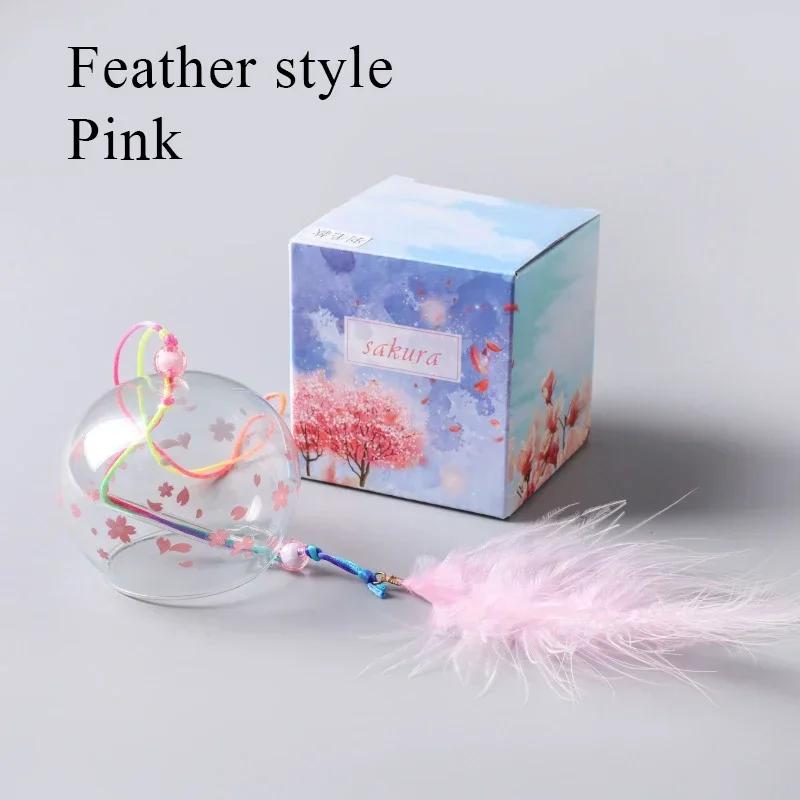 New Japanese Wind Chimes Handmade Glass Home Decoration Pendant Good Luck Wind Chimes Cartoon Cat Sakura Garden Window Bell Gift